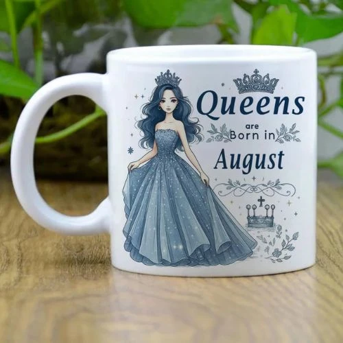 Shining Gift Queens are Born in January Birthday Coffee, with Blue Princess Design White Ceramic Coffee Mug